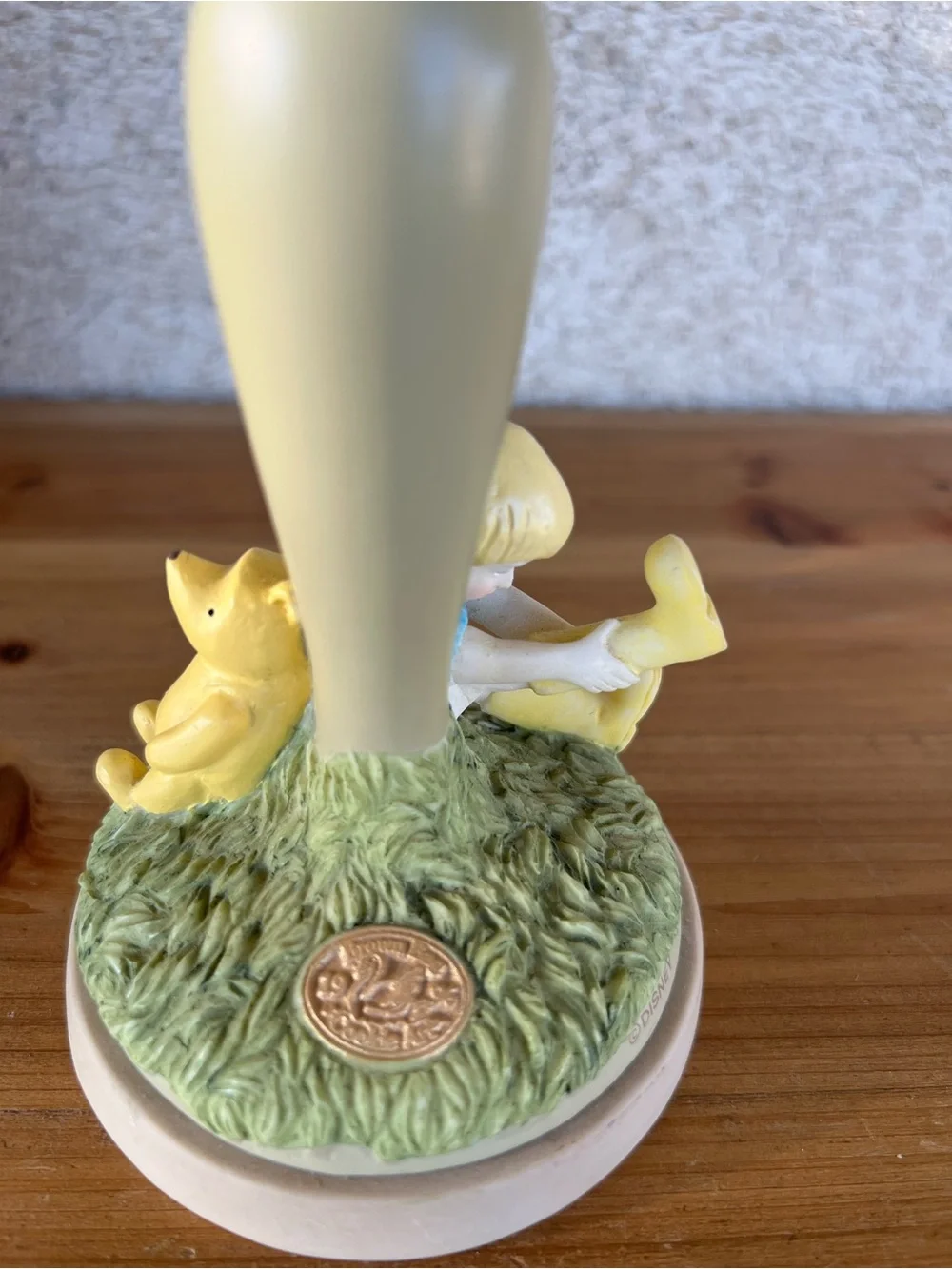 Hand-Painted Yellow & Blue Ceramic Lamp Base - Decorative Bakeware Accent
